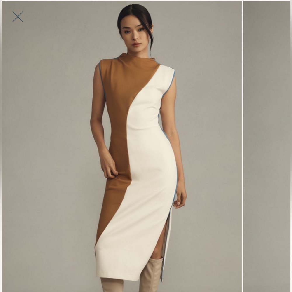 Muscle Colorblock Midi Dress